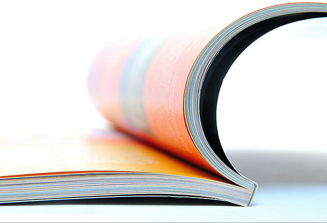 Open,Magazine,With,Orange,Colored,Sites