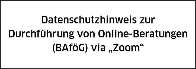 Datenschutz BAföG via Zoom